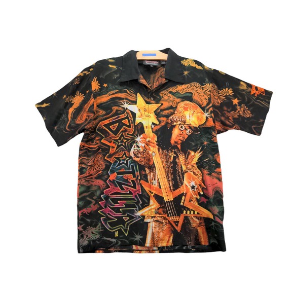 Dragonfly Other - Mens Vintage 2004 Dragonfly Bootzilla Button Up Shirt SZ L Black Guitar Funk